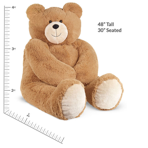 4' Big Hunka Love Bear - Seated golden brown bear with measurements of 48" tall or 30" seated image number 6