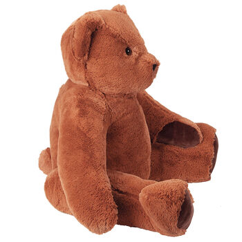 4' Classic Big Bear - side seated view on cinnamon brown bear with dark brown foot pads