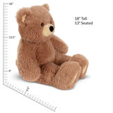 18" Oh So Soft Teddy Bear - Side view of seated honey brown bear, measurements read, "18" standing, 13" seated image number 2