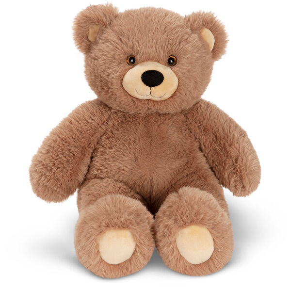 18" Oh So Soft Teddy Bear - Front view of seated honey brown bear with tan muzzle and brown eyes