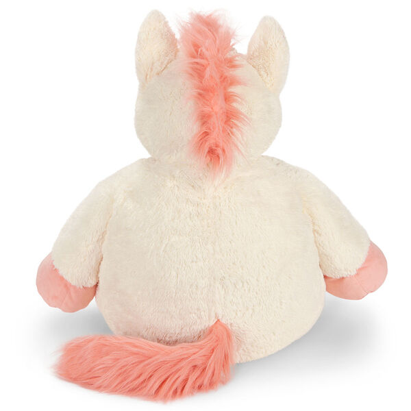 4' Unicorn - Back view of ivory 48" unicorn with pink hooves, main, horn and tail image number 4