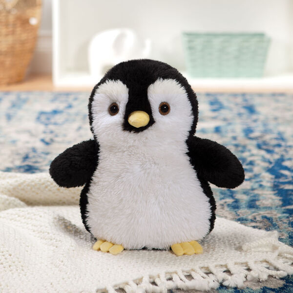 18" Oh So Soft Penguin - Front view of Black and white plush penguin with yellow nose
