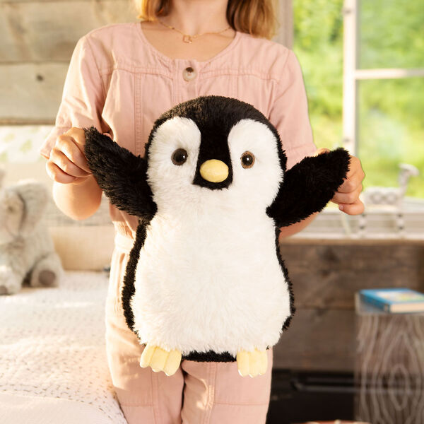 18" Oh So Soft Penguin - Front view of Black and white plush penguin with model