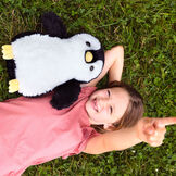 18" Oh So Soft Penguin - Front view of Black and white plush penguin with model image number 1