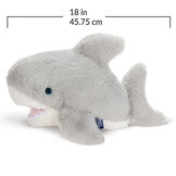 18" Oh So Soft Shark - Side view of grey and white Shark with measurements of 18 in or 45.75 cm long image number 4