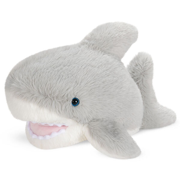 18" Oh So Soft Shark - Smiling grey and white Shark with soft teeth and pink tongue image number 0
