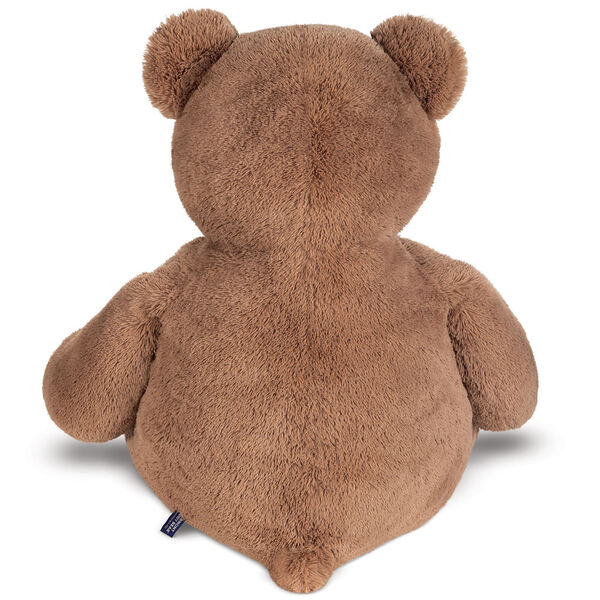 4' Cuddle Teddy Bear- Back view of seated mocha latte teddy bear with tail image number 5