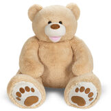 4' Bubba The Teddy Bear - Seated front view of tan bear with ivory muzzle and embroidered foot pads image number 2