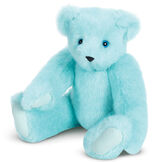 15" Blue Raspberry Lemonade Bear - Front view of jointed aqua blue bear with white paw pads image number 0