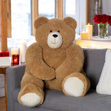 4' Big Hunka Love Bear - Seated golden brown bear presented as a Valentine's Day gift image number 0